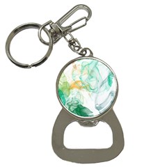 Green And Orange Alcohol Ink Bottle Opener Key Chain by Dazzleway