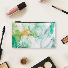 Green and orange alcohol ink Cosmetic Bag (Small)