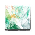 Green and orange alcohol ink Memory Card Reader (Square 5 Slot) Front