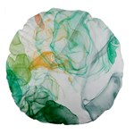 Green and orange alcohol ink Large 18  Premium Flano Round Cushions Front