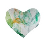 Green and orange alcohol ink Standard 16  Premium Flano Heart Shape Cushions Front