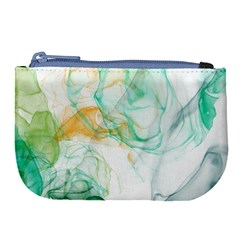 Green And Orange Alcohol Ink Large Coin Purse by Dazzleway