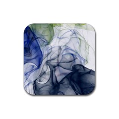 Blue Alcohol Ink Rubber Coaster (square)  by Dazzleway