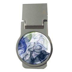 Blue Alcohol Ink Money Clips (round)  by Dazzleway