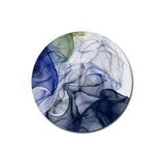 Blue Alcohol Ink Rubber Coaster (round)  by Dazzleway