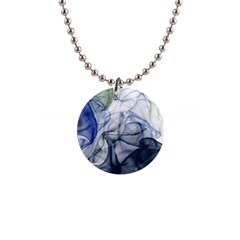 Blue Alcohol Ink 1  Button Necklace by Dazzleway