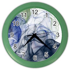 Blue Alcohol Ink Color Wall Clock by Dazzleway