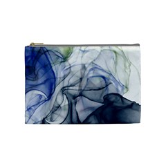 Blue Alcohol Ink Cosmetic Bag (medium)