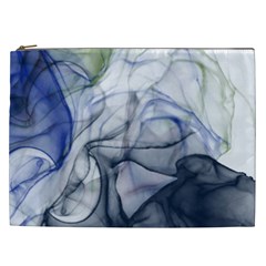 Blue Alcohol Ink Cosmetic Bag (xxl)