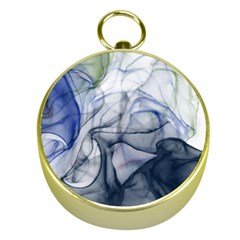 Blue Alcohol Ink Gold Compasses