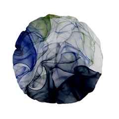 Blue Alcohol Ink Standard 15  Premium Flano Round Cushions by Dazzleway