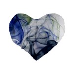 Blue alcohol ink Standard 16  Premium Flano Heart Shape Cushions Back