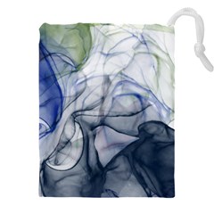 Blue Alcohol Ink Drawstring Pouch (5xl) by Dazzleway