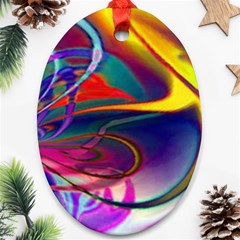 Colorful Rainbow Modern Paint Pattern 13 Ornament (oval) by DinkovaArt