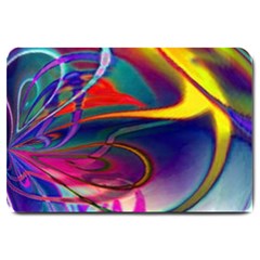 Colorful Rainbow Modern Paint Pattern 13 Large Doormat  by DinkovaArt