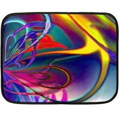 Colorful Rainbow Modern Paint Pattern 13 Fleece Blanket (mini) by DinkovaArt