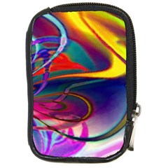 Colorful Rainbow Modern Paint Pattern 13 Compact Camera Leather Case by DinkovaArt