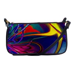 Colorful Rainbow Modern Paint Pattern 13 Shoulder Clutch Bag by DinkovaArt