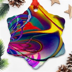 Colorful Rainbow Modern Paint Pattern 13 Ornament (snowflake) by DinkovaArt