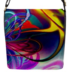 Colorful Rainbow Modern Paint Pattern 13 Flap Closure Messenger Bag (s) by DinkovaArt