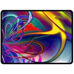 Colorful Rainbow Modern Paint Pattern 13 Double Sided Fleece Blanket (large)  by DinkovaArt