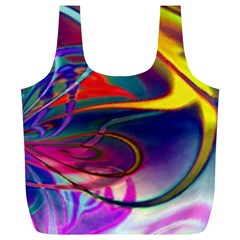 Colorful Rainbow Modern Paint Pattern 13 Full Print Recycle Bag (xl) by DinkovaArt