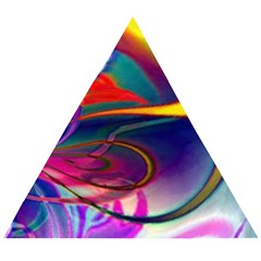 Colorful Rainbow Modern Paint Pattern 13 Wooden Puzzle Triangle by DinkovaArt