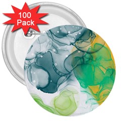 Orange And Green Alcohol Ink  3  Buttons (100 Pack)  by Dazzleway