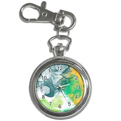 Orange And Green Alcohol Ink  Key Chain Watches by Dazzleway