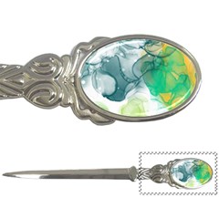 Orange And Green Alcohol Ink  Letter Opener by Dazzleway