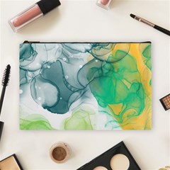 Orange And Green Alcohol Ink  Cosmetic Bag (large) by Dazzleway