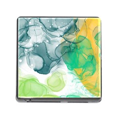 Orange And Green Alcohol Ink  Memory Card Reader (square 5 Slot) by Dazzleway