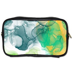 Orange And Green Alcohol Ink  Toiletries Bag (one Side) by Dazzleway