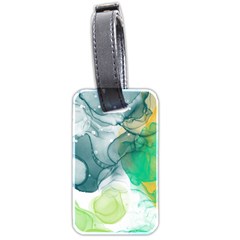 Orange And Green Alcohol Ink  Luggage Tag (two Sides) by Dazzleway