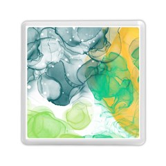 Orange And Green Alcohol Ink  Memory Card Reader (square) by Dazzleway