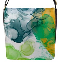 Orange And Green Alcohol Ink  Flap Closure Messenger Bag (s) by Dazzleway