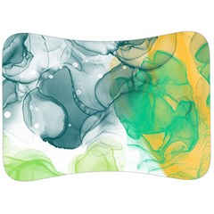 Orange And Green Alcohol Ink  Velour Seat Head Rest Cushion by Dazzleway