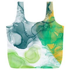 Orange And Green Alcohol Ink  Full Print Recycle Bag (xxxl) by Dazzleway