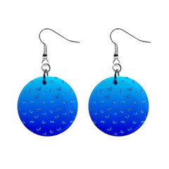 Butterflies At Blue, Two Color Tone Gradient Mini Button Earrings by Casemiro