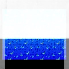 Butterflies At Blue, Two Color Tone Gradient Rectangular Jigsaw Puzzl by Casemiro