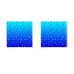 Butterflies At Blue, Two Color Tone Gradient Cufflinks (square) by Casemiro