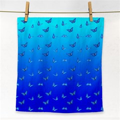 Butterflies At Blue, Two Color Tone Gradient Face Towel by Casemiro