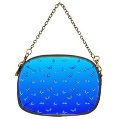 Butterflies At Blue, Two Color Tone Gradient Chain Purse (one Side) by Casemiro