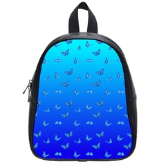 Butterflies At Blue, Two Color Tone Gradient School Bag (small) by Casemiro