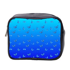 Butterflies At Blue, Two Color Tone Gradient Mini Toiletries Bag (two Sides) by Casemiro