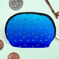 Butterflies At Blue, Two Color Tone Gradient Accessory Pouch (medium) by Casemiro