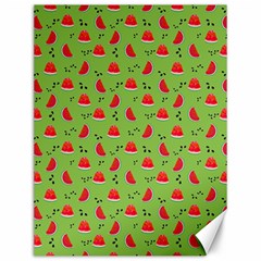 Juicy Slices Of Watermelon On A Green Background Canvas 12  X 16  by SychEva