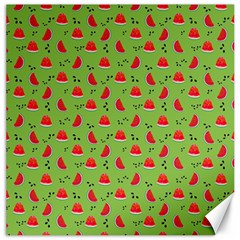 Juicy Slices Of Watermelon On A Green Background Canvas 20  X 20  by SychEva