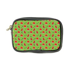 Juicy Slices Of Watermelon On A Green Background Coin Purse by SychEva