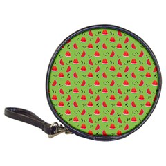 Juicy Slices Of Watermelon On A Green Background Classic 20-cd Wallets by SychEva